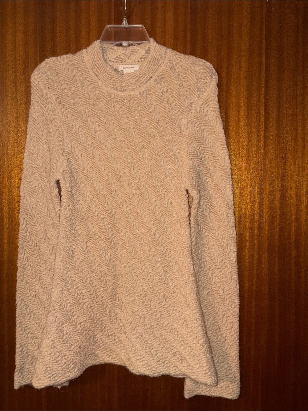 Sundance Cream Textured Bouclé Crewneck Sweater